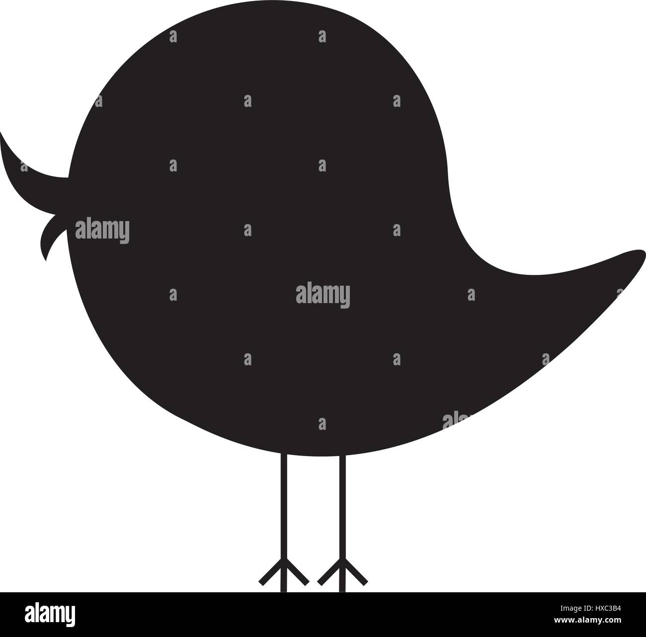 black silhouette cartoon bird animal icon Stock Vector Image & Art - Alamy