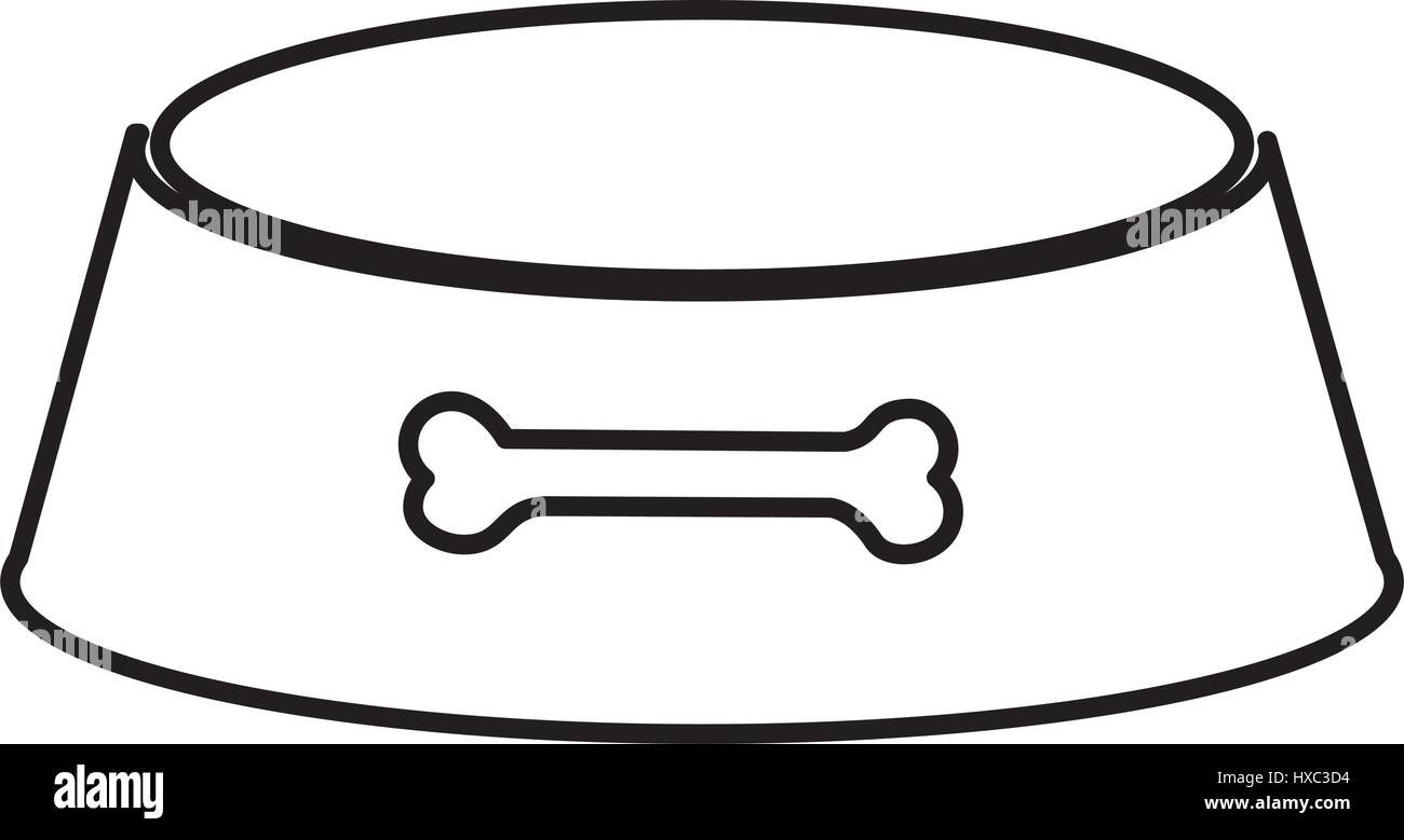 sketch silhouette pet bowl with bone symbol Stock Vector Image Art Alamy