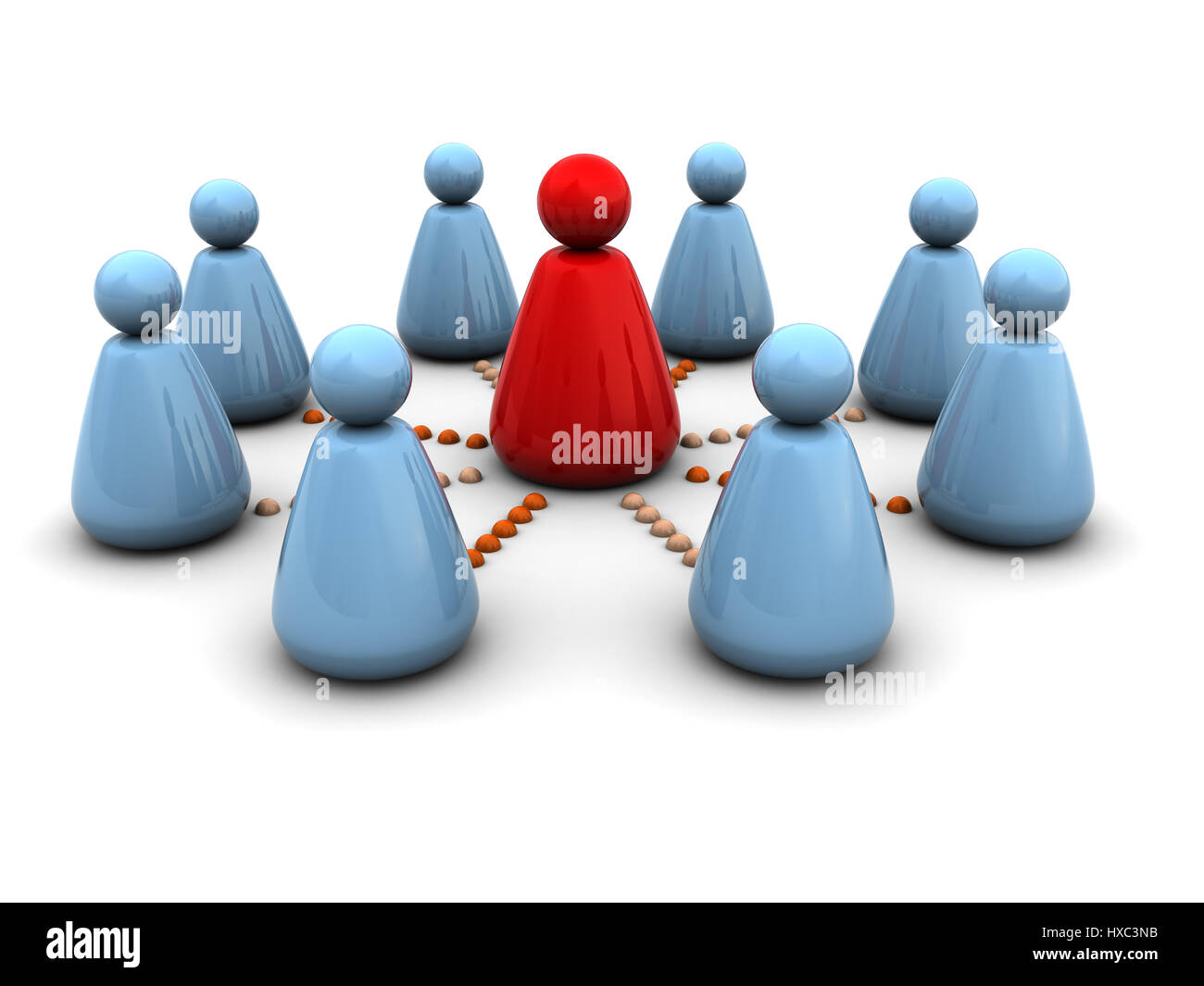 abstract 3d illustration of business team organization Stock Photo