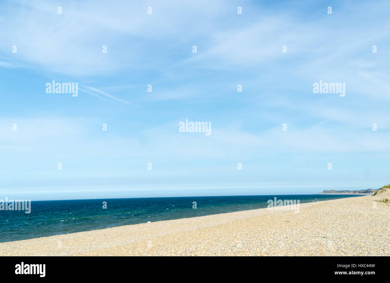 Norfolk in the summer, pebble beech sea views Stock Photo