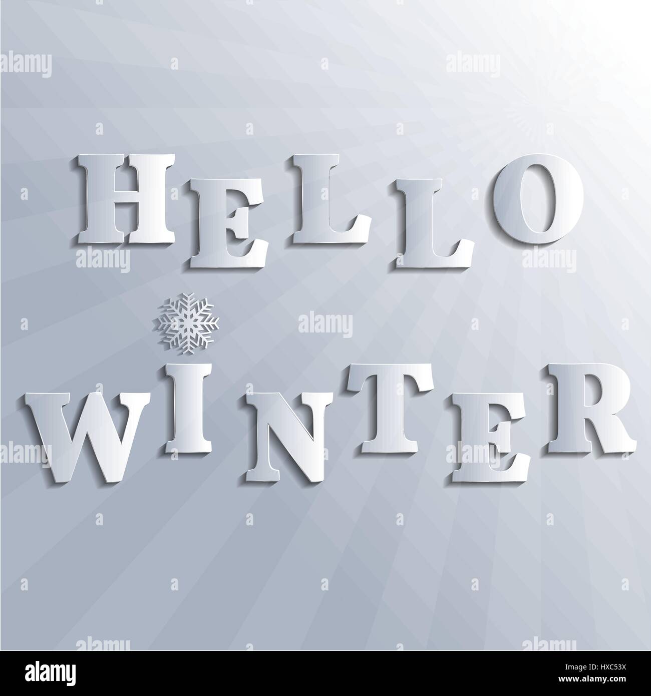 Winter background with text hello winter, vector illustration Stock ...