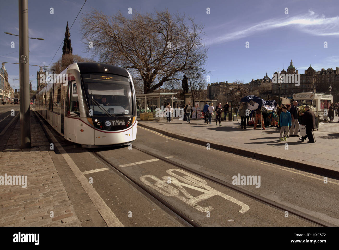 Edinburgh tram bike hires stock photography and images Alamy