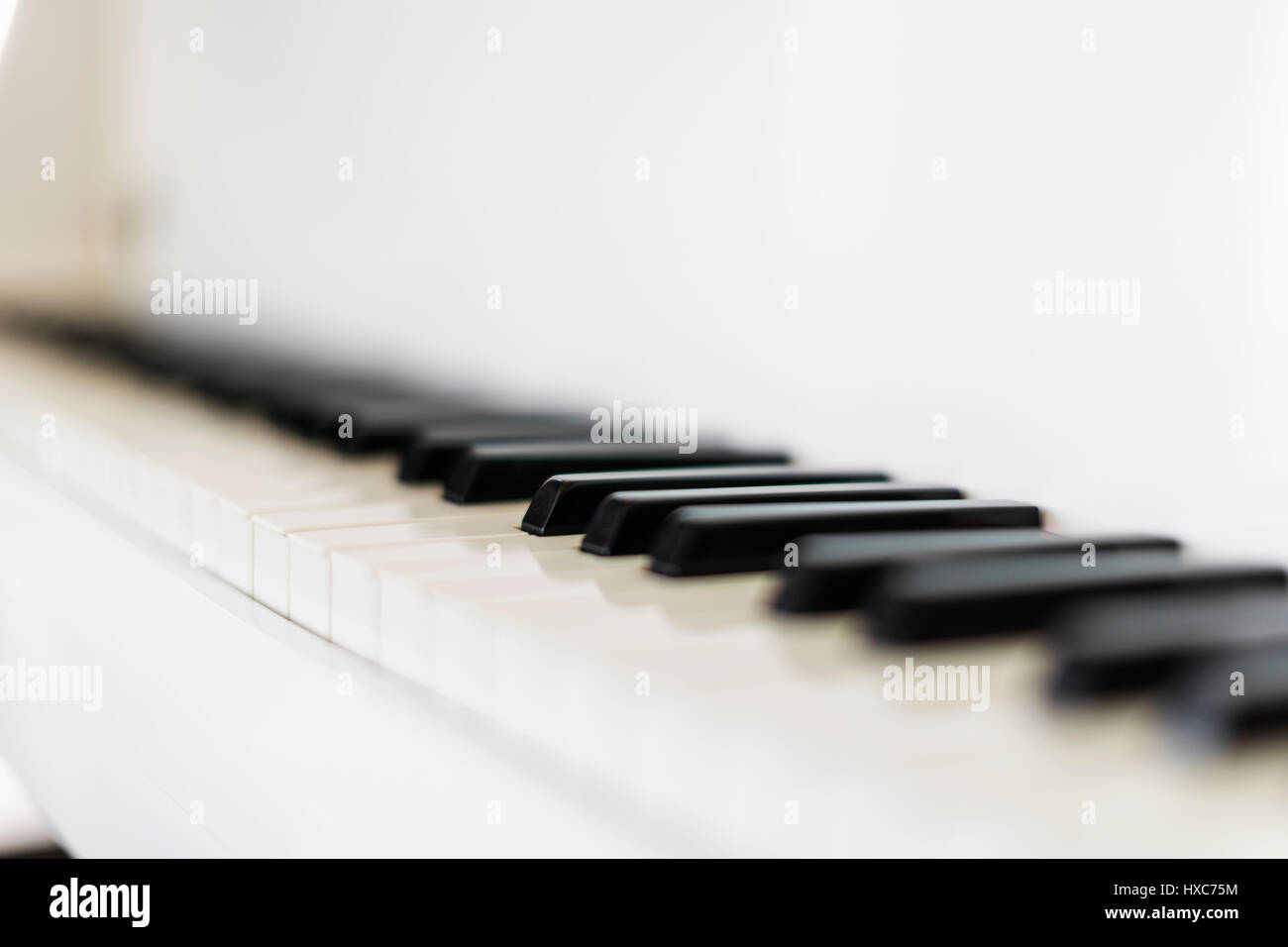 Close up black and white piano keys Stock Photo