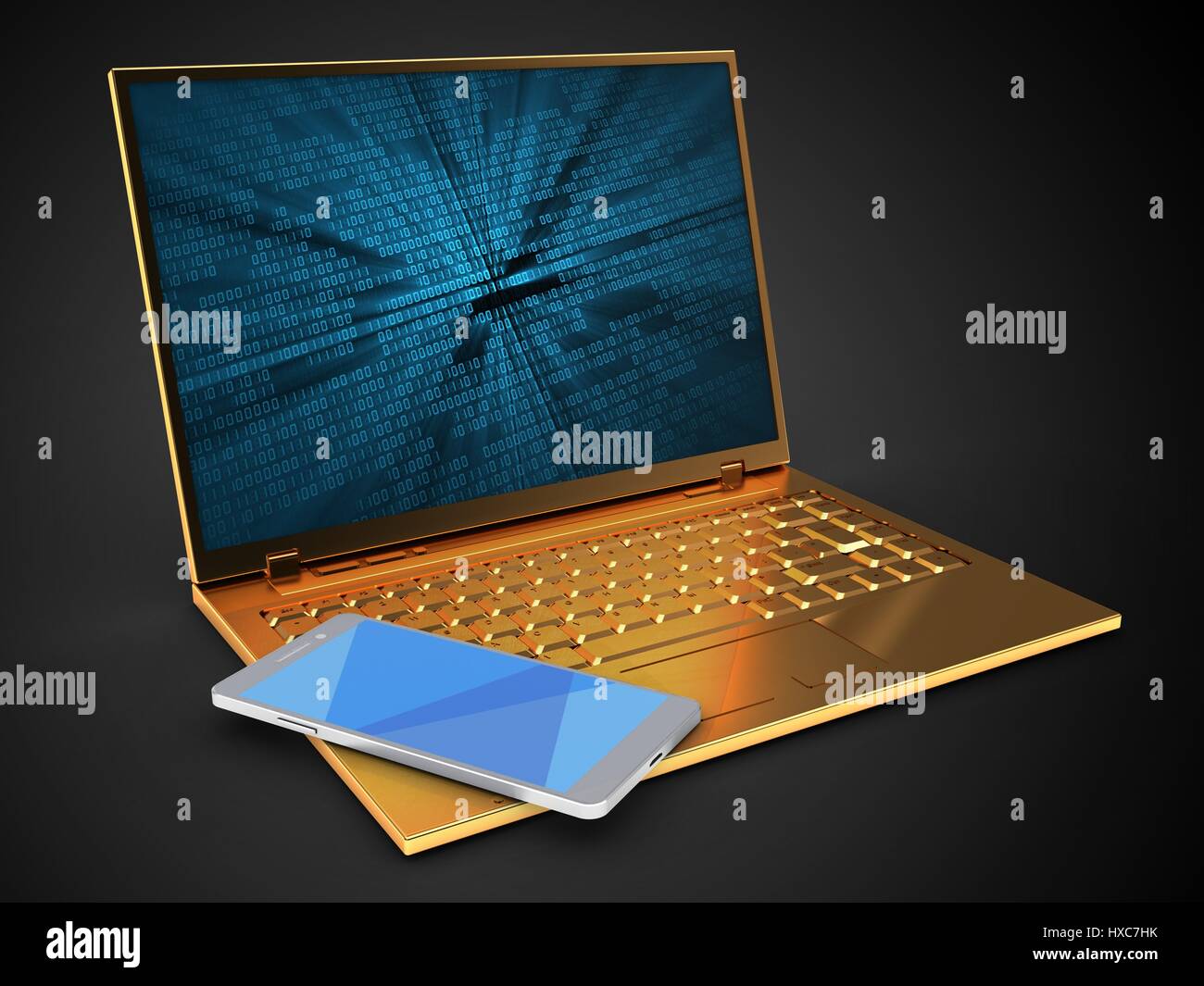 3d illustration of laptop computers Stock Photo - Alamy