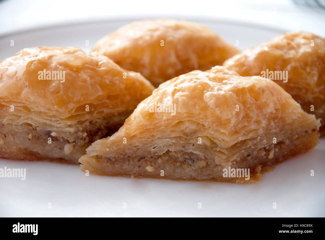 Delicious Turkish Sweet: Baklava with walnuts Stock Photo