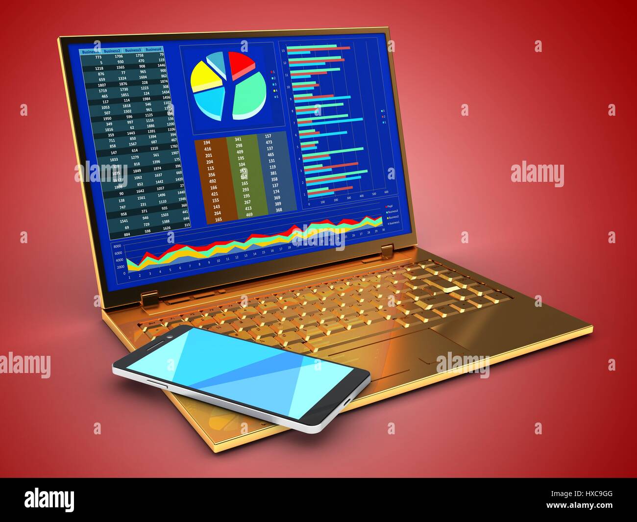 3d illustration of laptop computer Stock Photo - Alamy