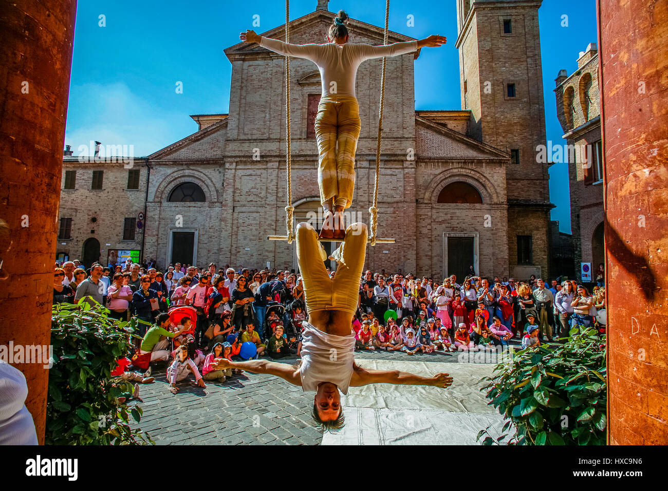 Italy Emilia Romagna Saludecio Exhibition of artists Sinakt Stock Photo