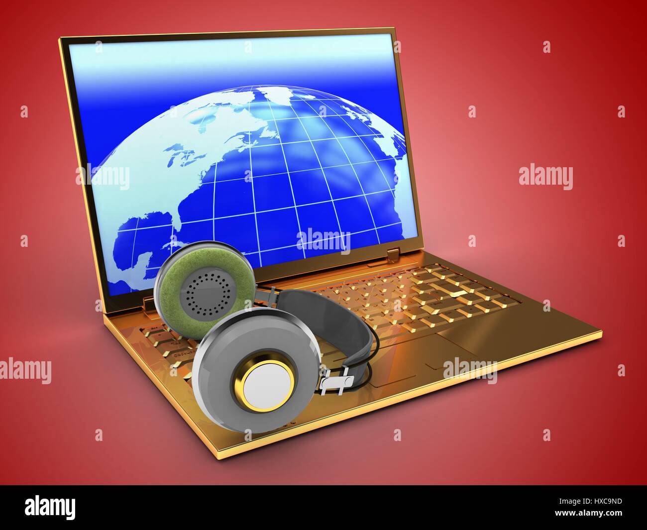 3d illustration of laptop computer Stock Photo - Alamy