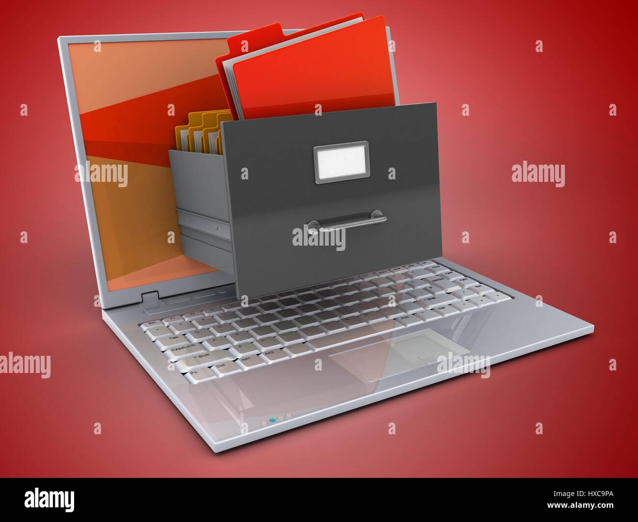 3d illustration of laptop computer Stock Photo - Alamy
