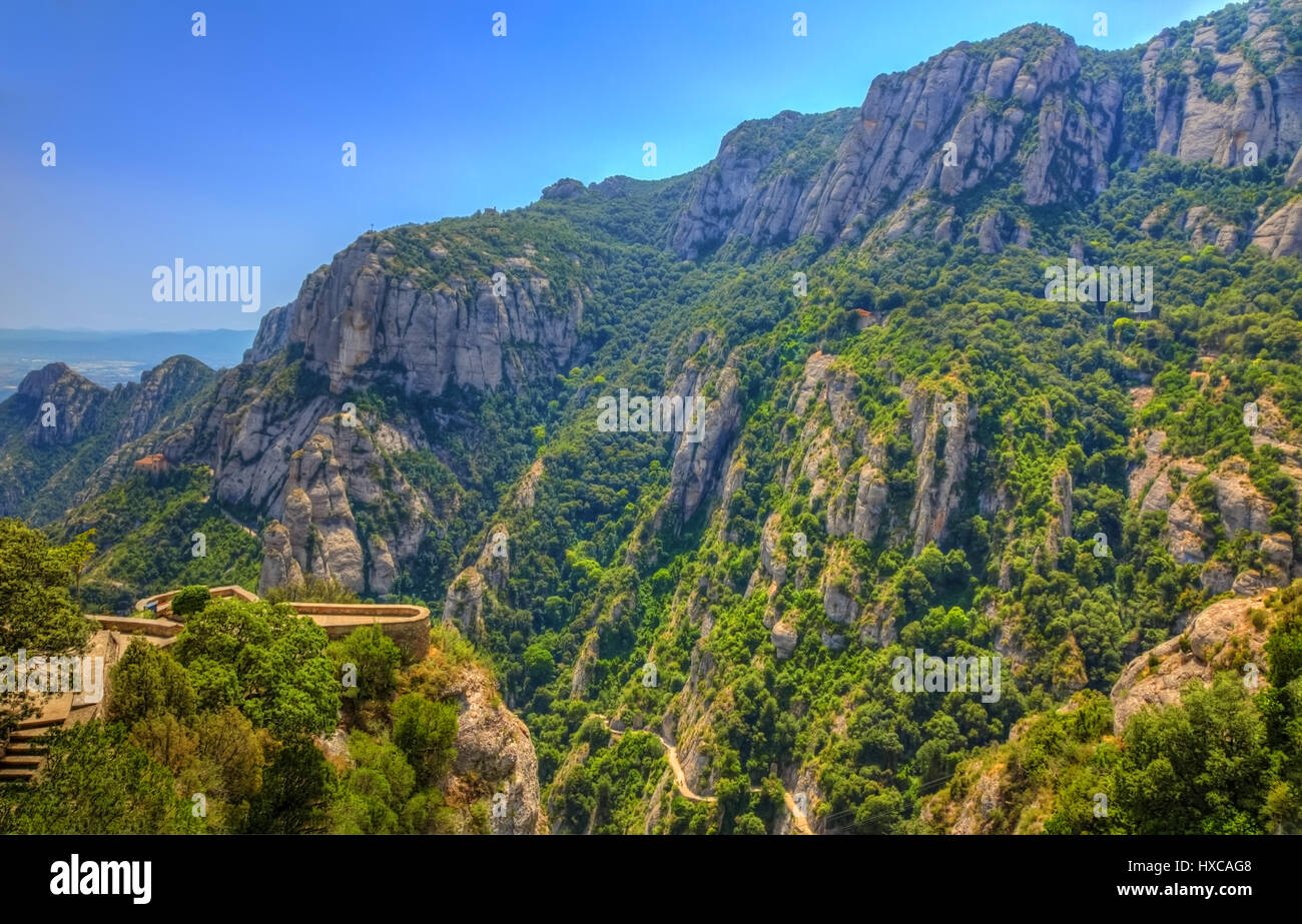 Specific landscape in Montserrat Mountain in Catalonia, Spain. Stock Photo