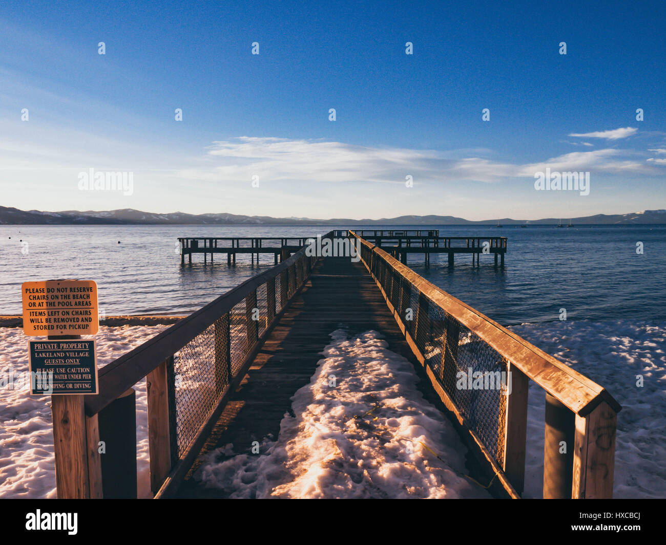 Small bridge on Sounth Lake Tahoe Stock Photo