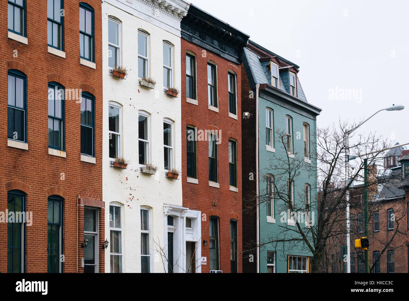 Brick row houses in Mount Vernon, Baltimore, Maryland Stock Photo Alamy