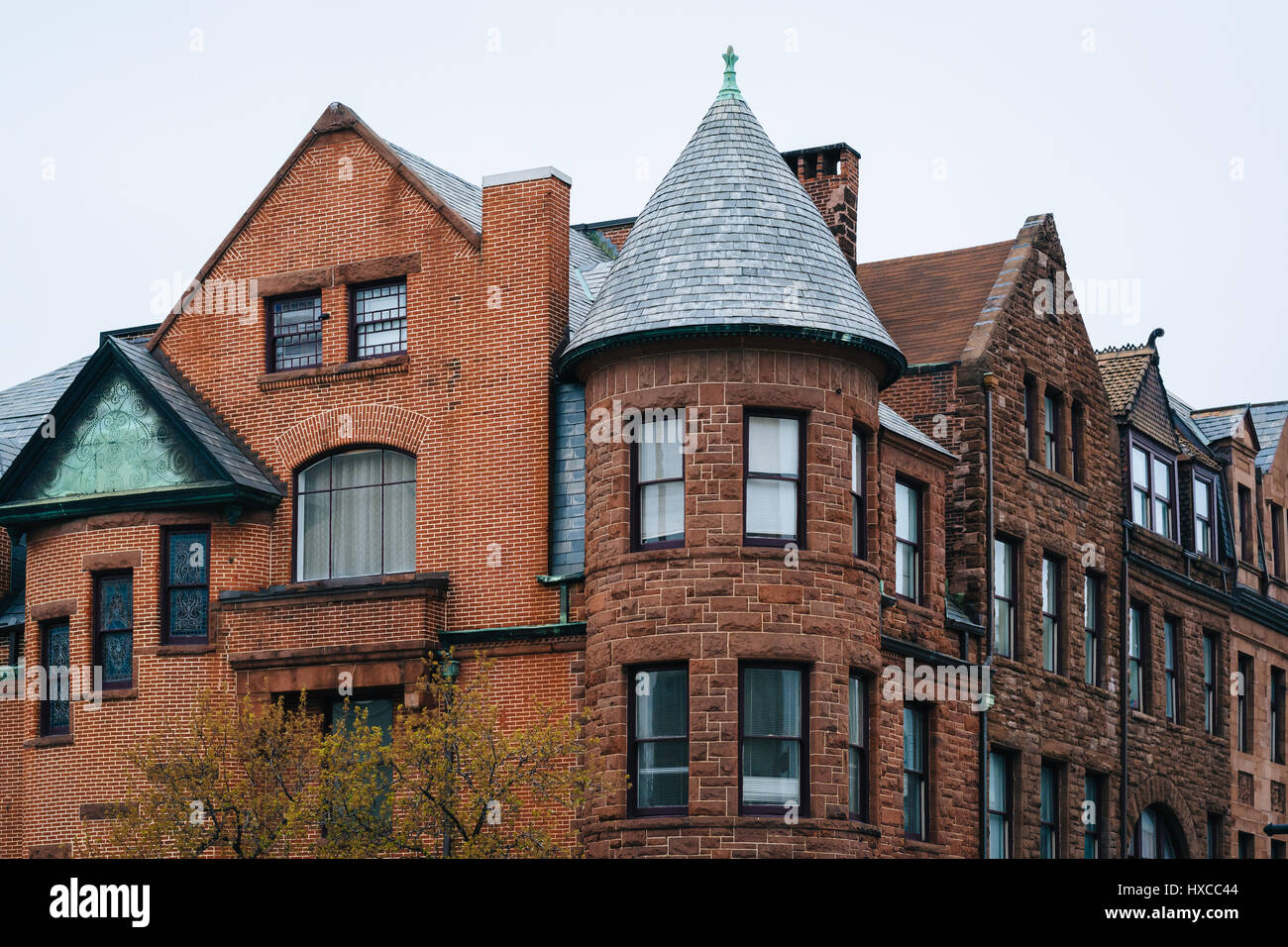 Historic buildings at the intersection of Charles Street and Biddle