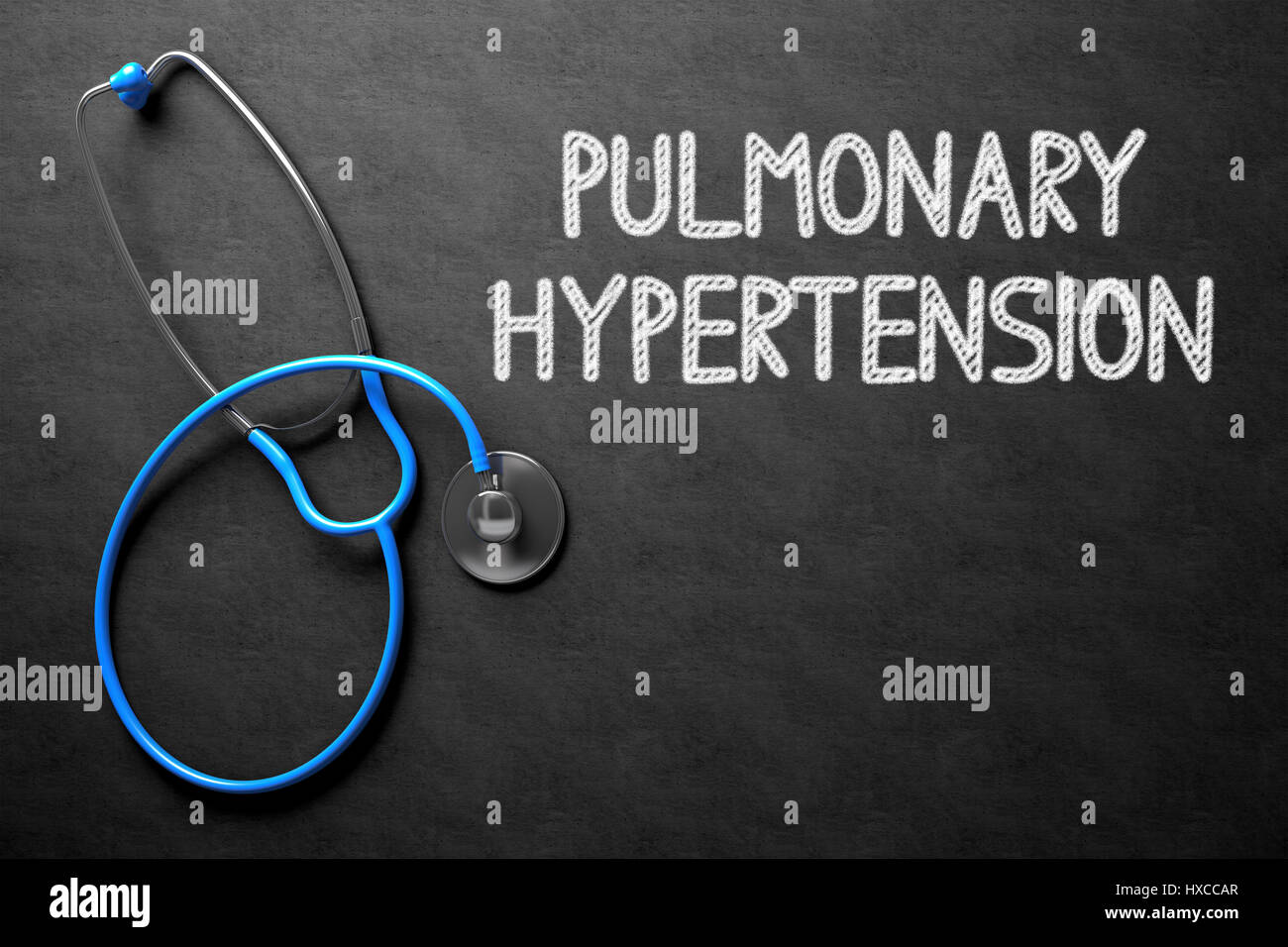 Pulmonary Hypertension on Chalkboard. 3D Illustration. Stock Photo