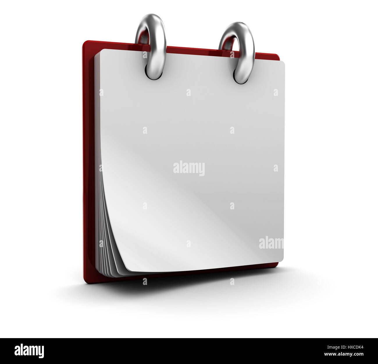 3d illustration of calendar with blank page, over white background ...