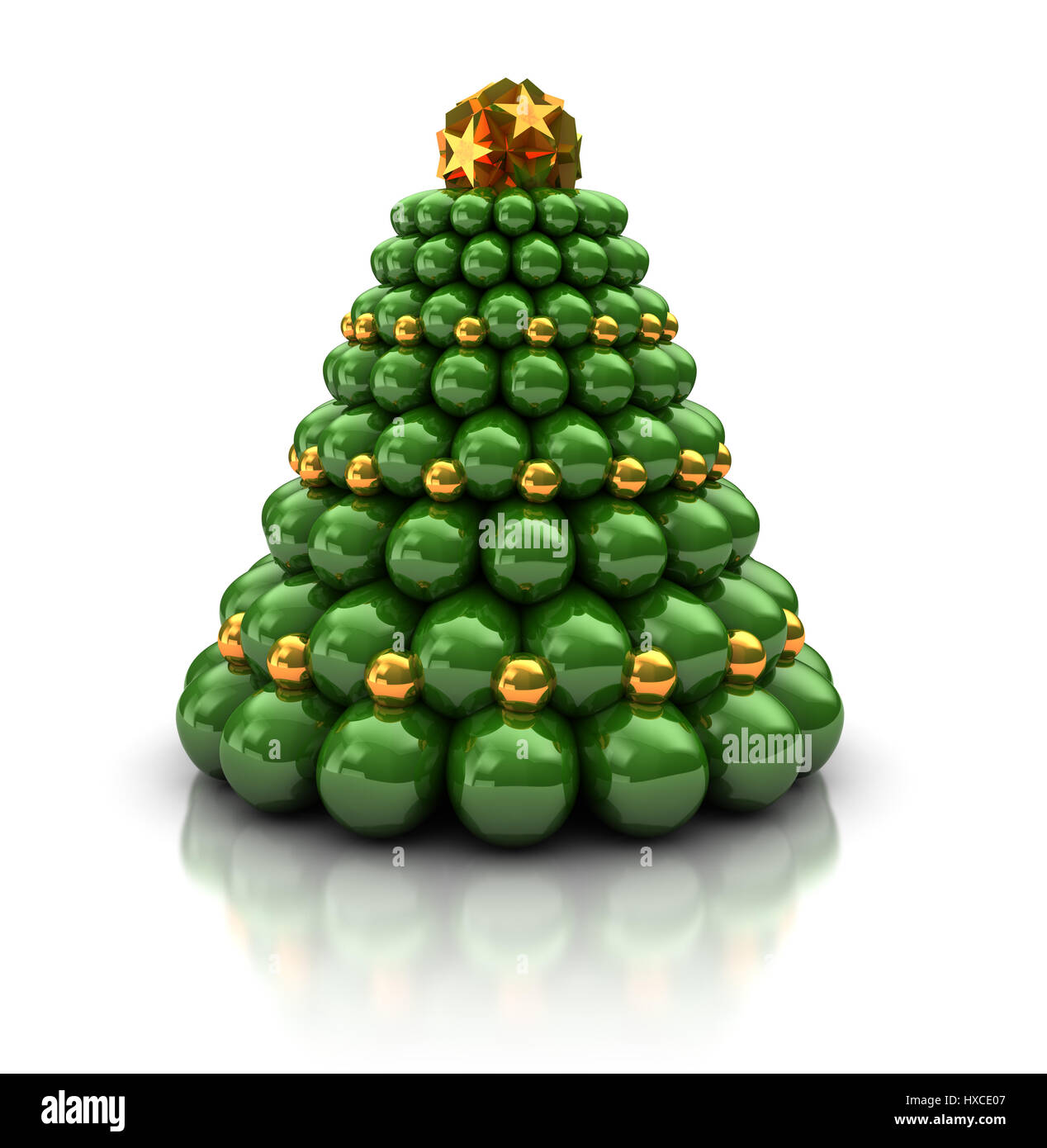 3d illustration of christmas tree, over white background Stock Photo ...