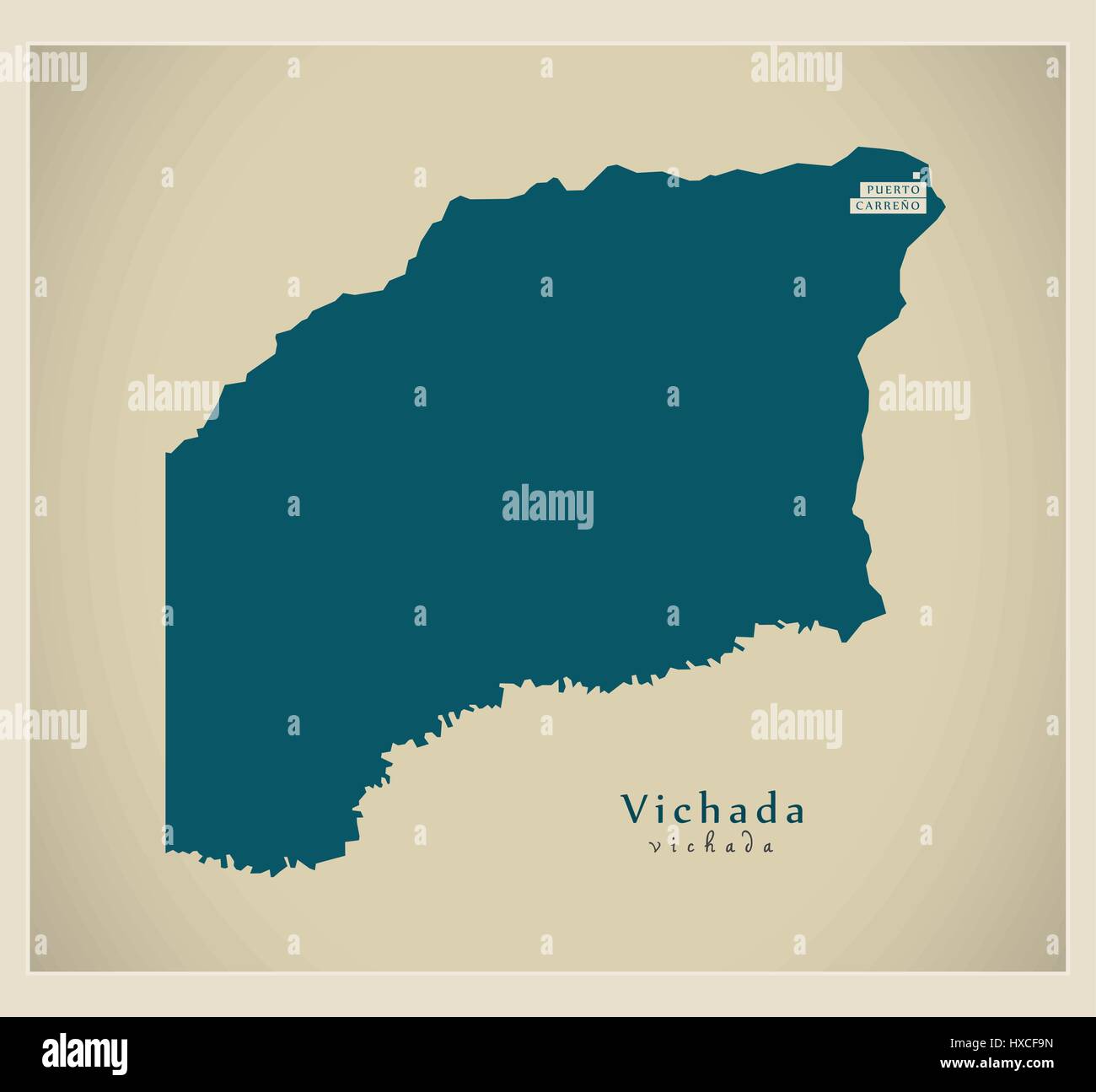Modern Map - Vichada CO Stock Vector