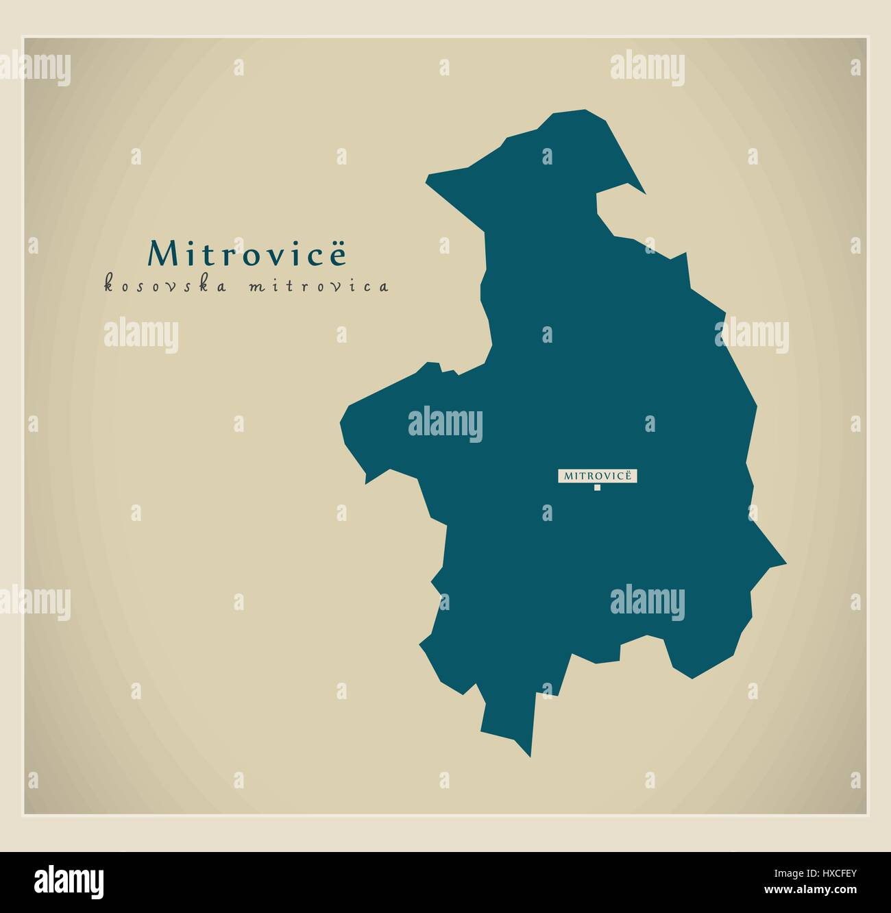 Modern Map - Mitrovice RS Stock Vector