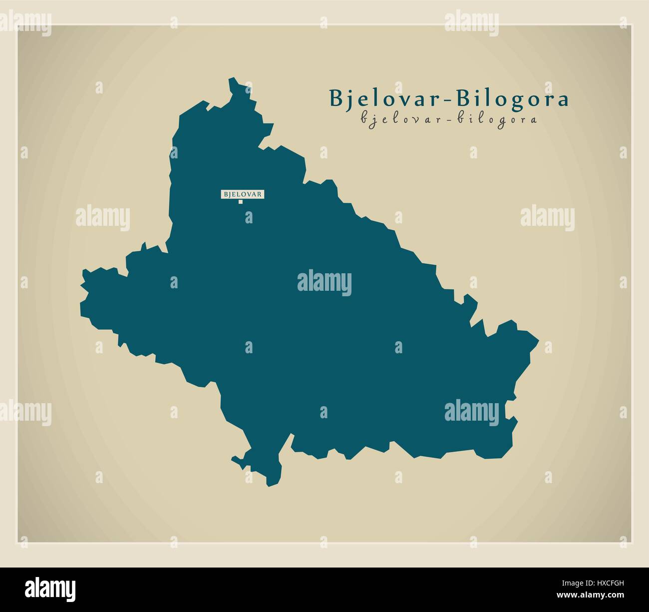 Modern Map - Bjelovar Bilogora HR Stock Vector