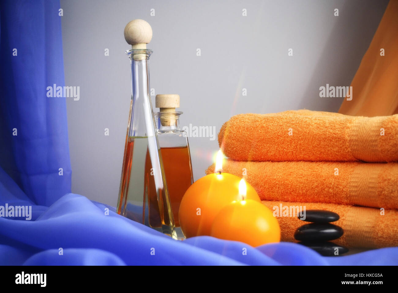 Bath oil and massage oil, Badeoel und Massageoel Stock Photo Alamy