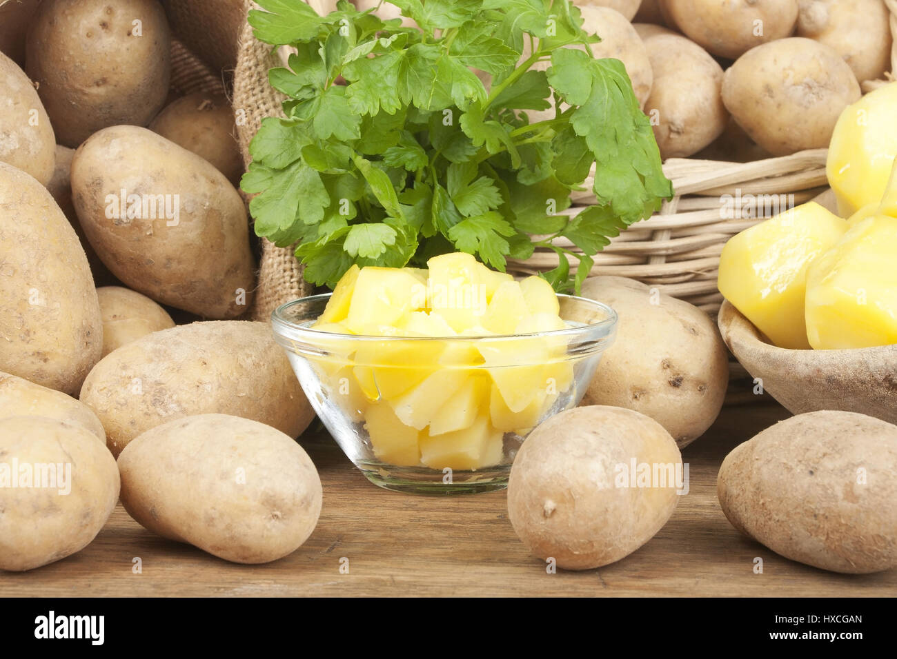 Potatoes with parsley, Potatoes with parsley |, Kartoffeln mit Petersilie |Potatoes with parsley| Stock Photo