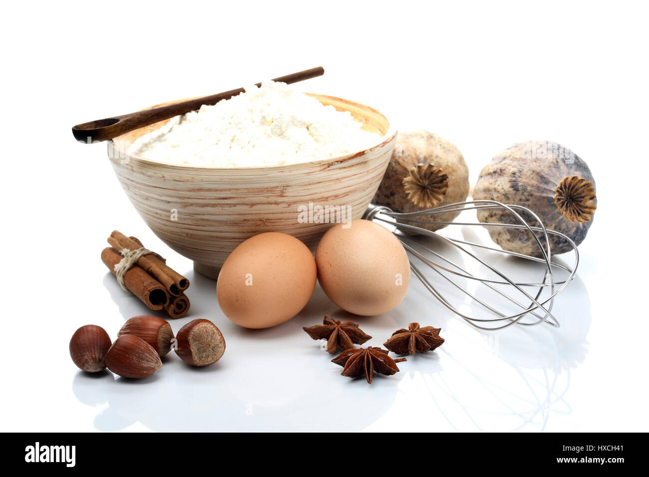 Baking ingredients, Backzutaten Stock Photo