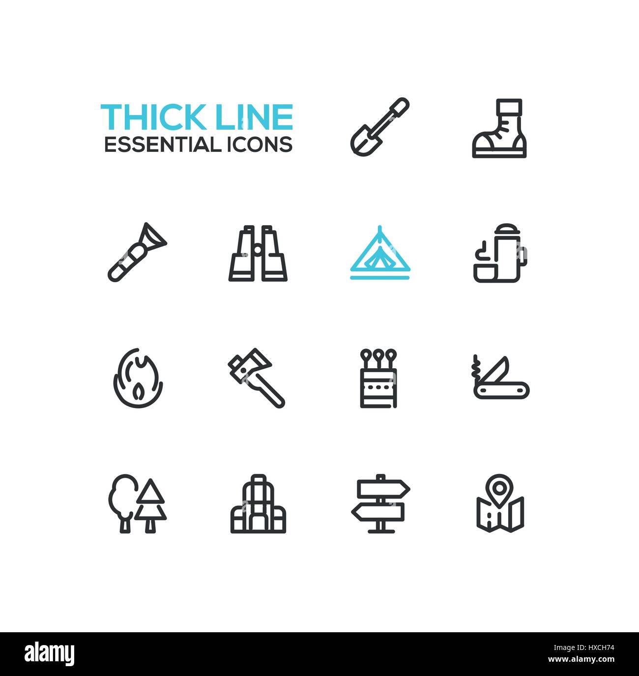 Forest fire line icon hi-res stock photography and images - Alamy