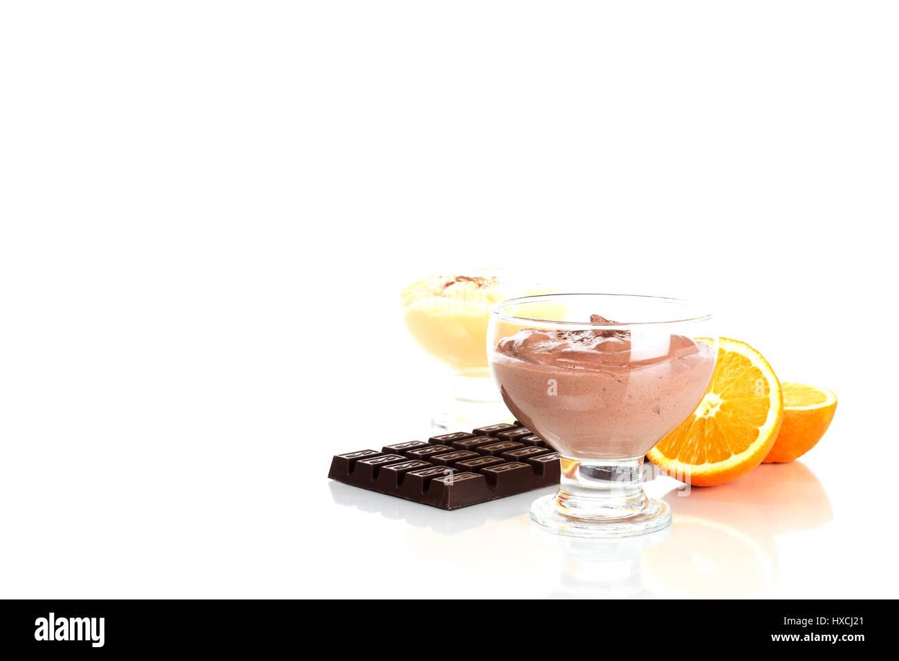 Pudding with chocolate and orange, Pudding mit Schokolade und Orange ...