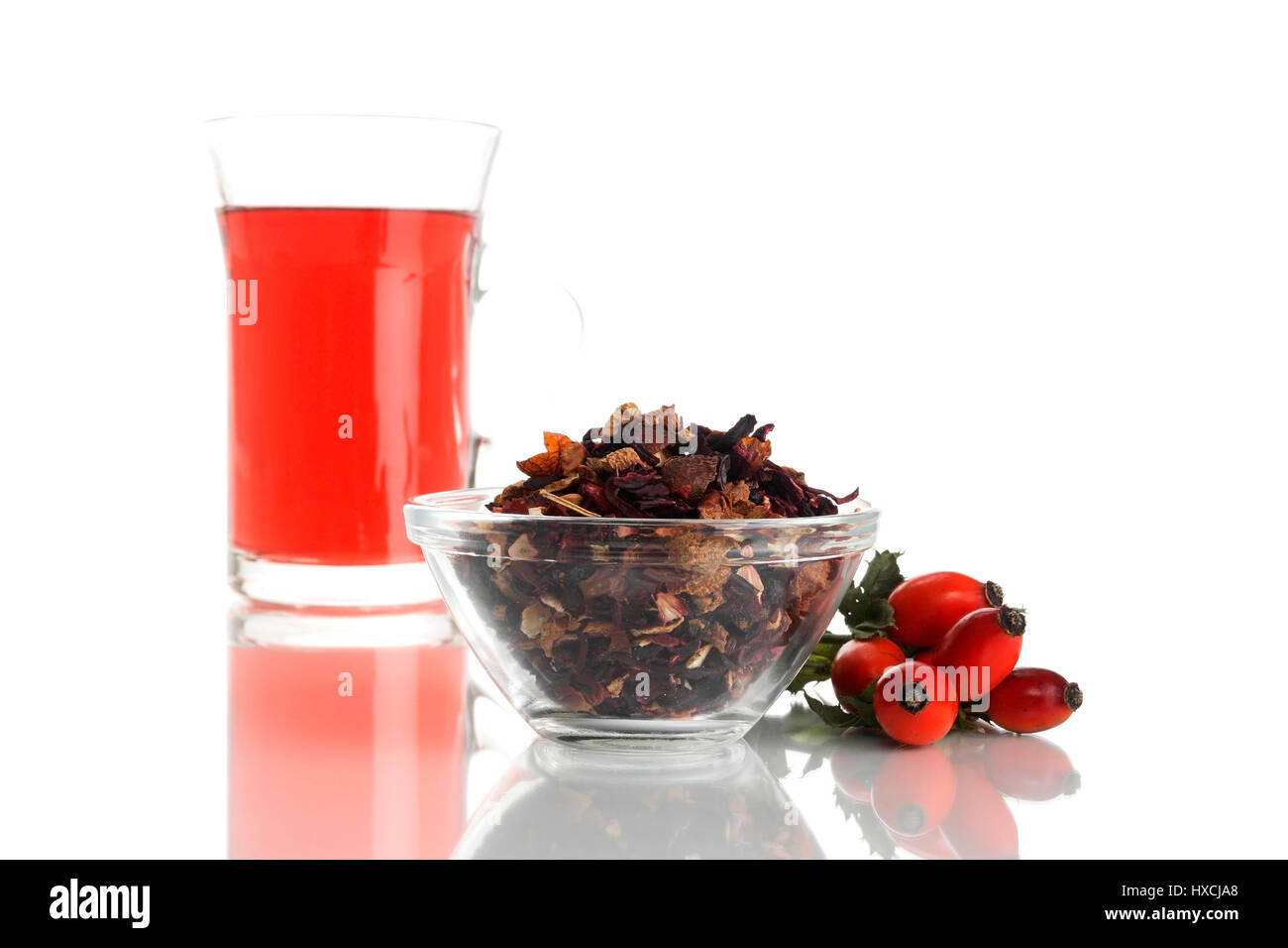 Rose hip tea, Hagebuttentee Stock Photo