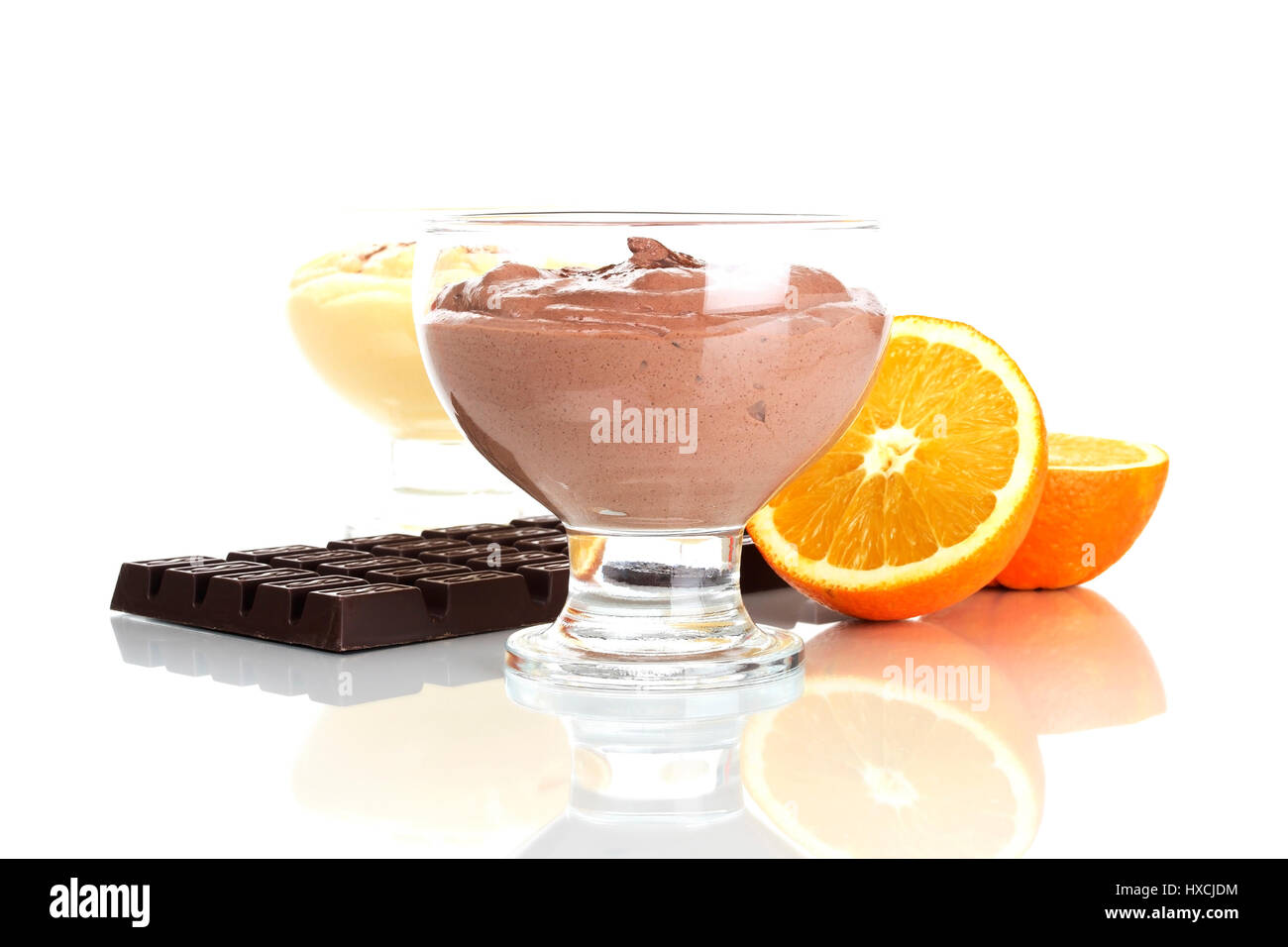 Pudding with chocolate and orange, Pudding mit Schokolade und Orange ...