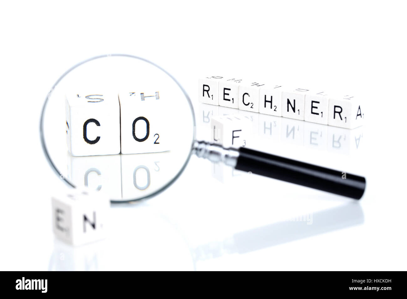 CO2 calculator, CO2-Rechner Stock Photo