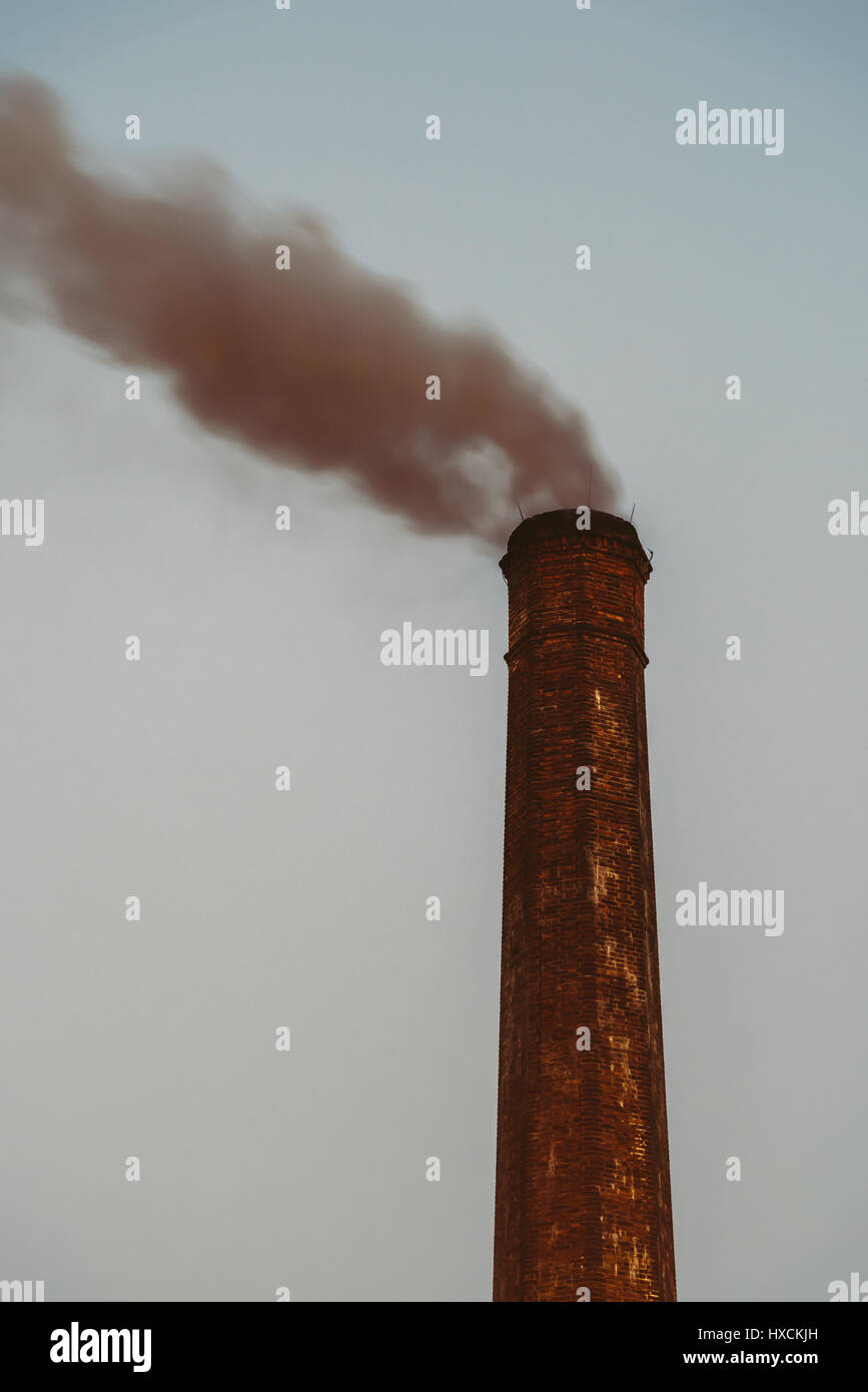 Industry Smoke Pollution From Factory Chimney Stock Photo