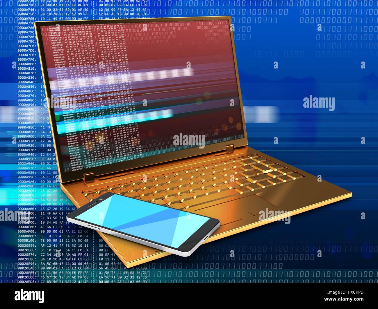 3d illustration of laptop computers Stock Photo - Alamy