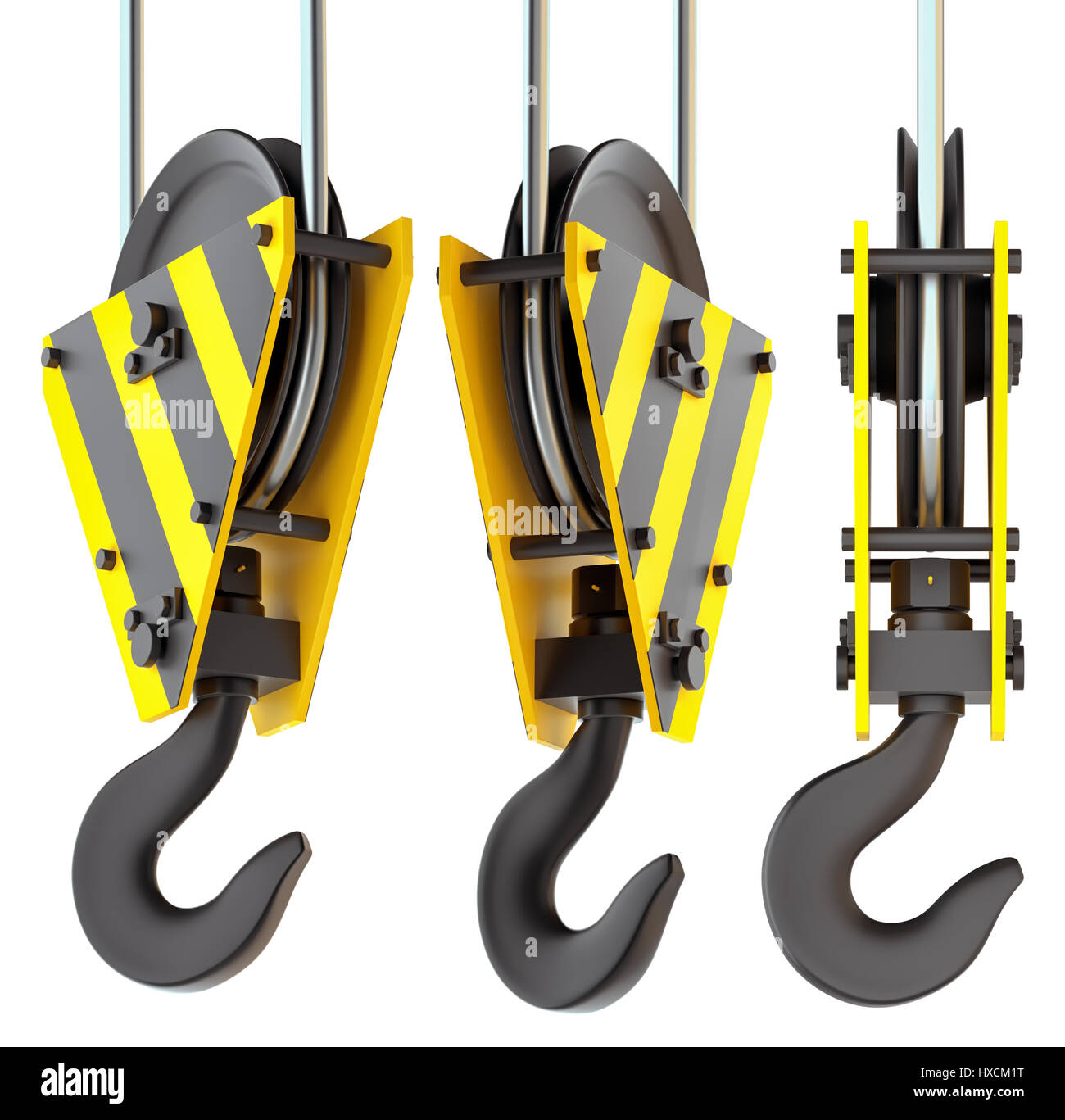 Set of crane hooks Stock Photo Alamy