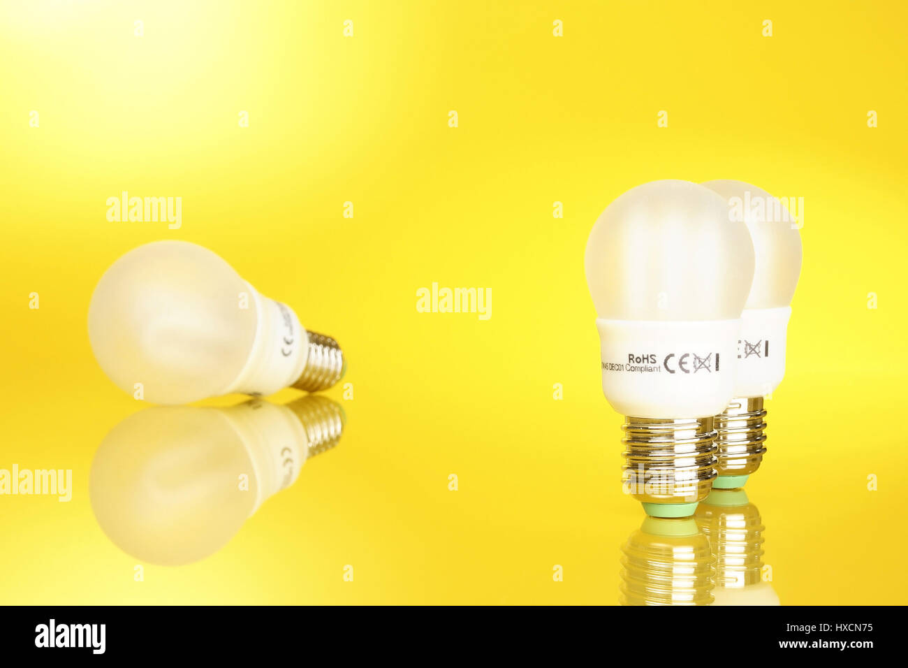 Energy savings lamps, Energiesparlampen Stock Photo