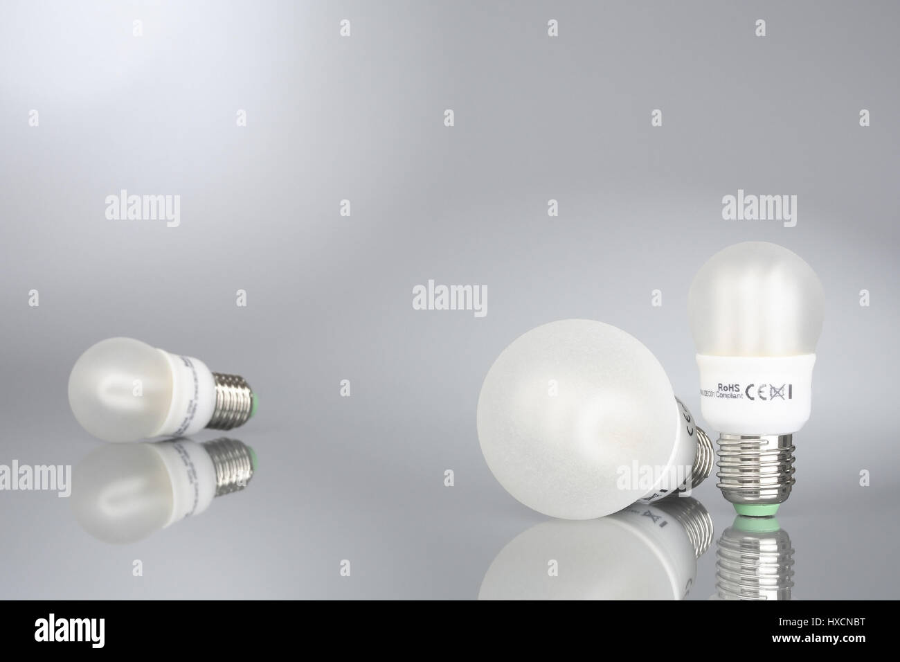 Energy savings lamps, Energiesparlampen Stock Photo