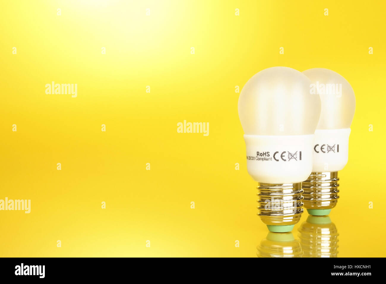 Energy savings lamps, Energiesparlampen Stock Photo