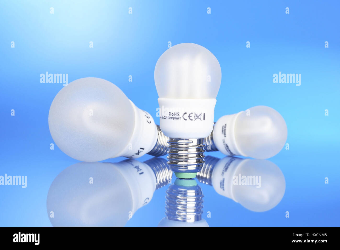 Energy savings lamps, Energiesparlampen Stock Photo