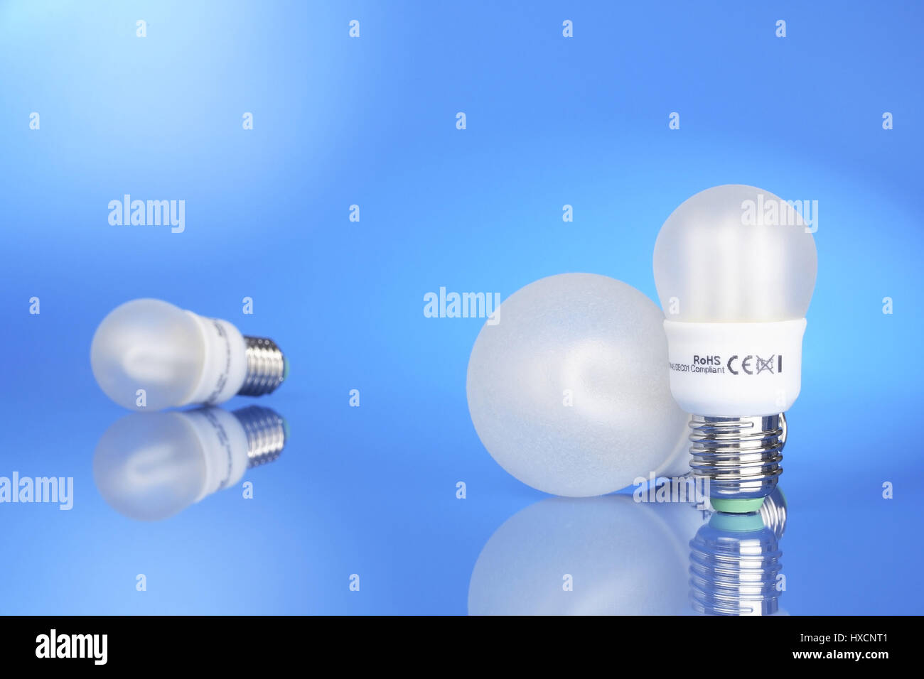 Energy savings lamps, Energiesparlampen Stock Photo
