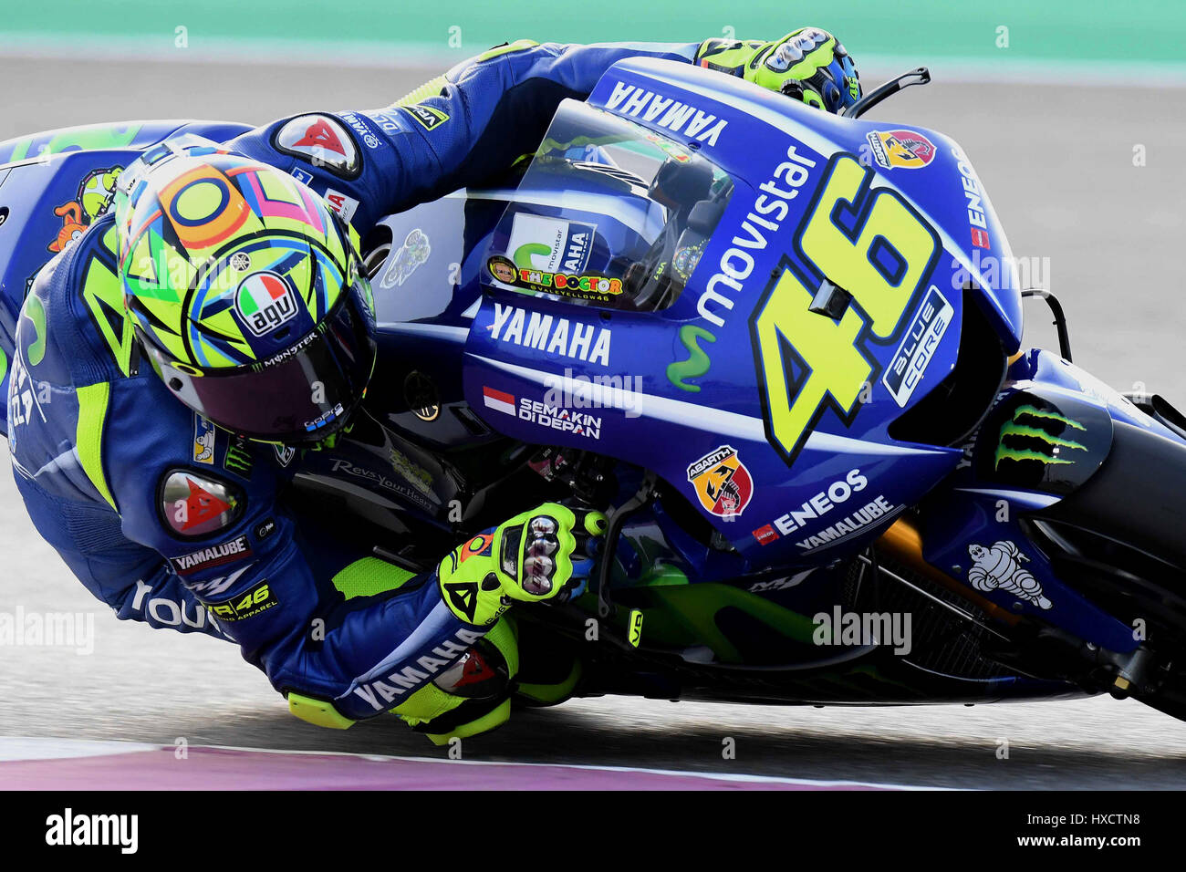 Doha Qatar 27th March 2017 Valentino Rossi Of Italy And Movistar