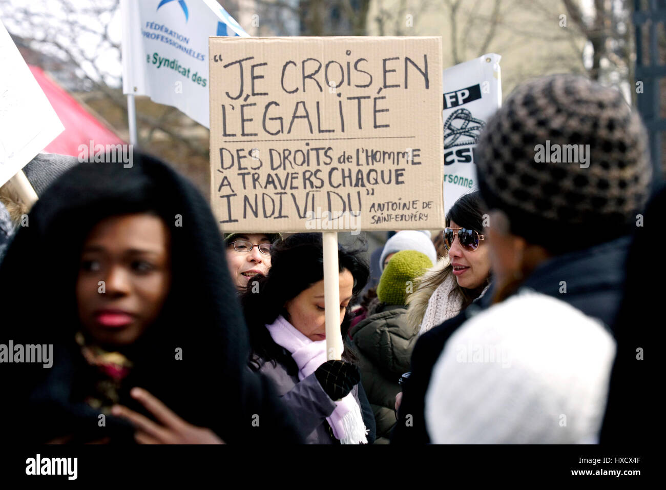 Protest march for racial equality in Montreal,Canada Stock Photo