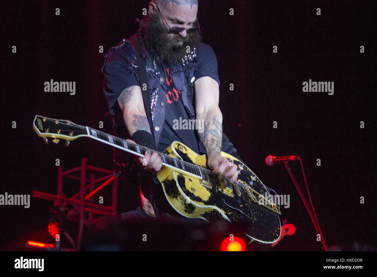 Tim Armstrong member of the band Rancid performs at Estereopicnic Music Festival on March 23, 2017 in Bogota, Colombia Stock Photo