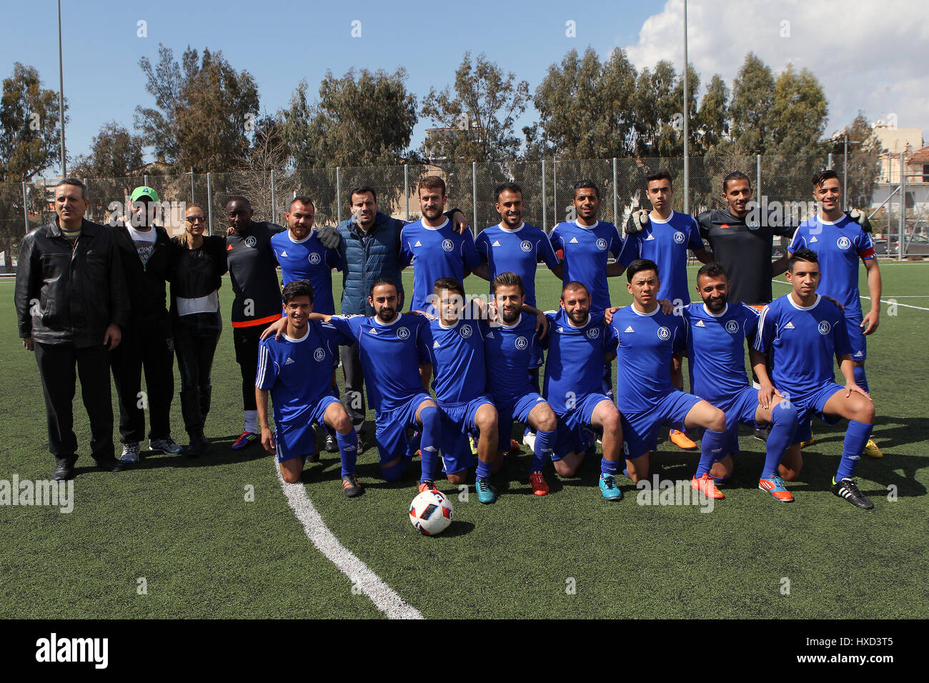 Athens Greece 13th Mar 17 Refugee S Athletic Hope Football Club Players Pose For A Photo During A Friendly Match In Piraeus Greece On March 13 17 Unlike Any Other Team In Greece
