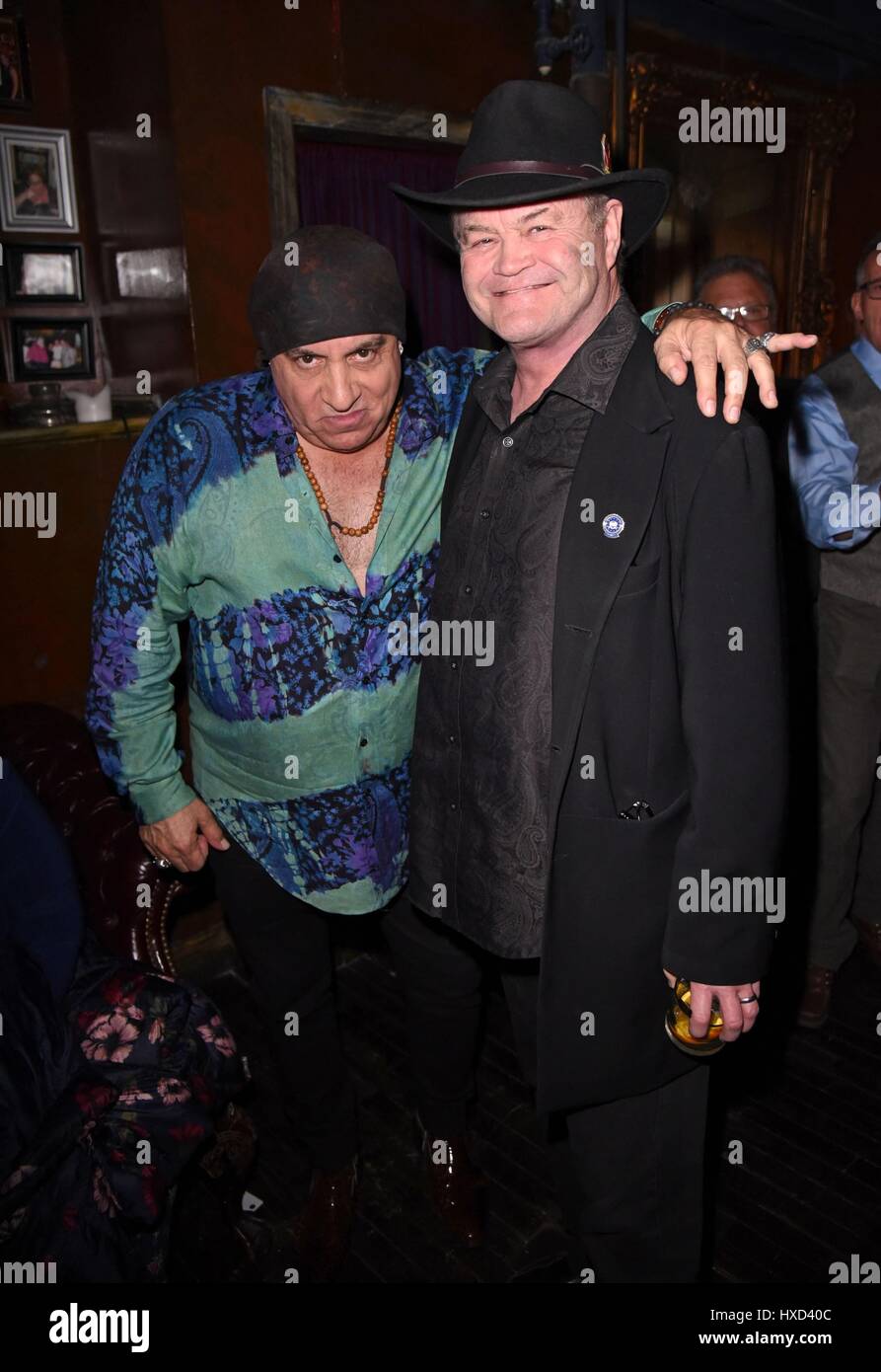 New York, NY, USA. 27th Mar, 2017. Little Steven Van Zandt, Micky Dolenz at arrivals for Micky Dolenz Private Party, The Cutting Room, New York, NY March 27, 2017. Credit: Derek Storm/Everett Collection/Alamy Live News Stock Photo