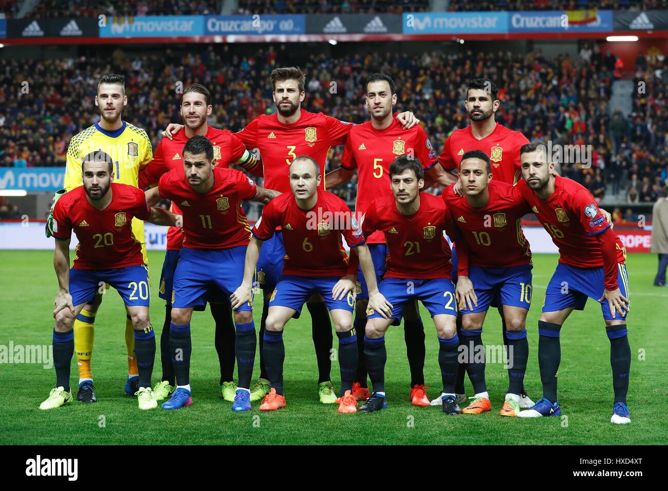 Spain Team Group Line Up Esp March 24 17 Football Soccer Fifa World Cup 18 Qualifying