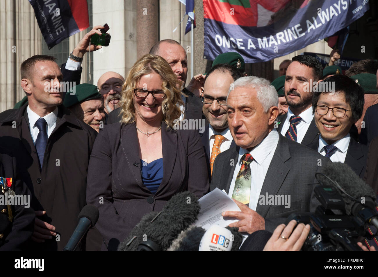 Supporters of Sgt Alexander Blackman as new sentence given. Stock Photo