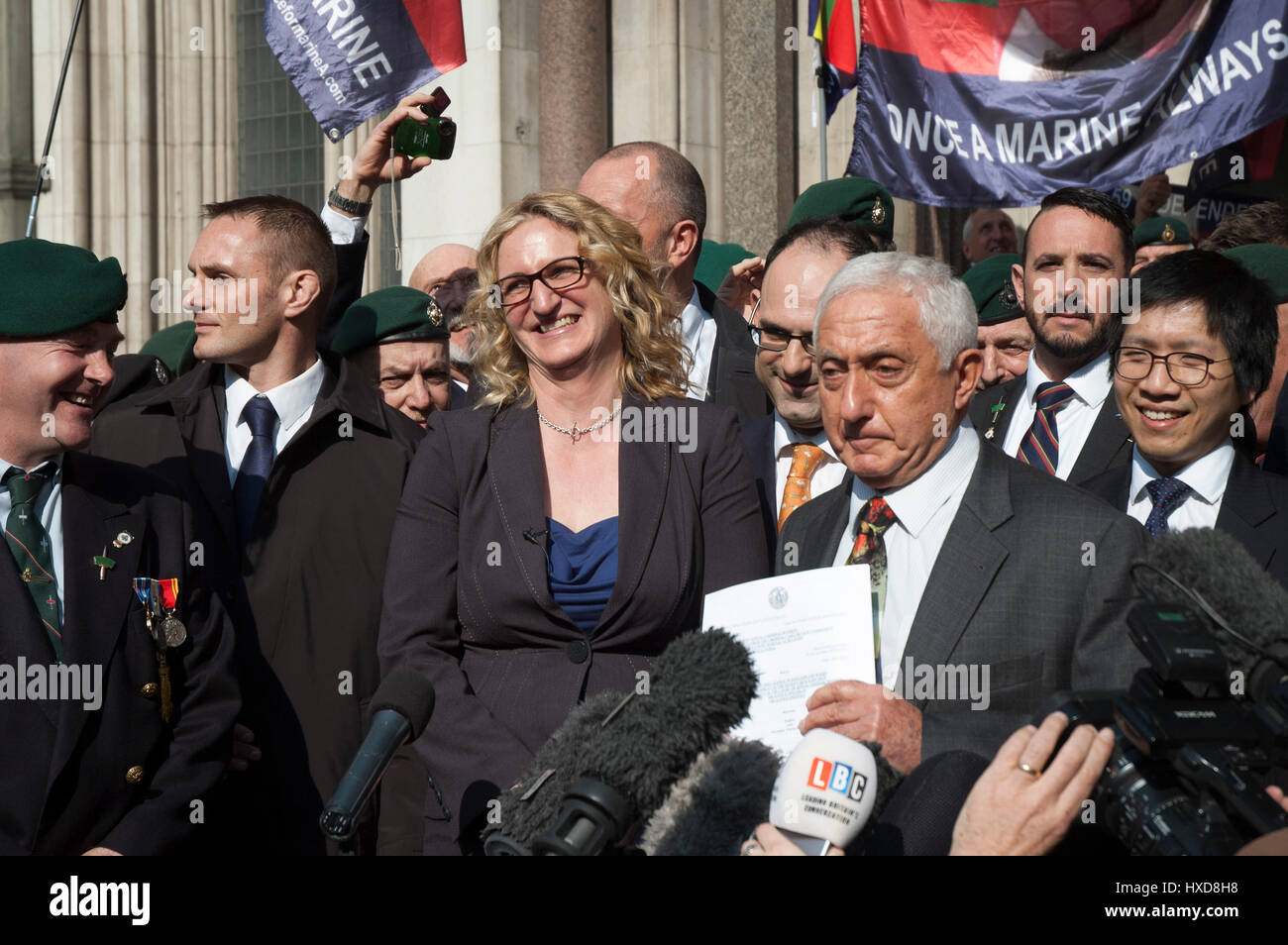 Supporters of Sgt Alexander Blackman as new sentence given. Stock Photo