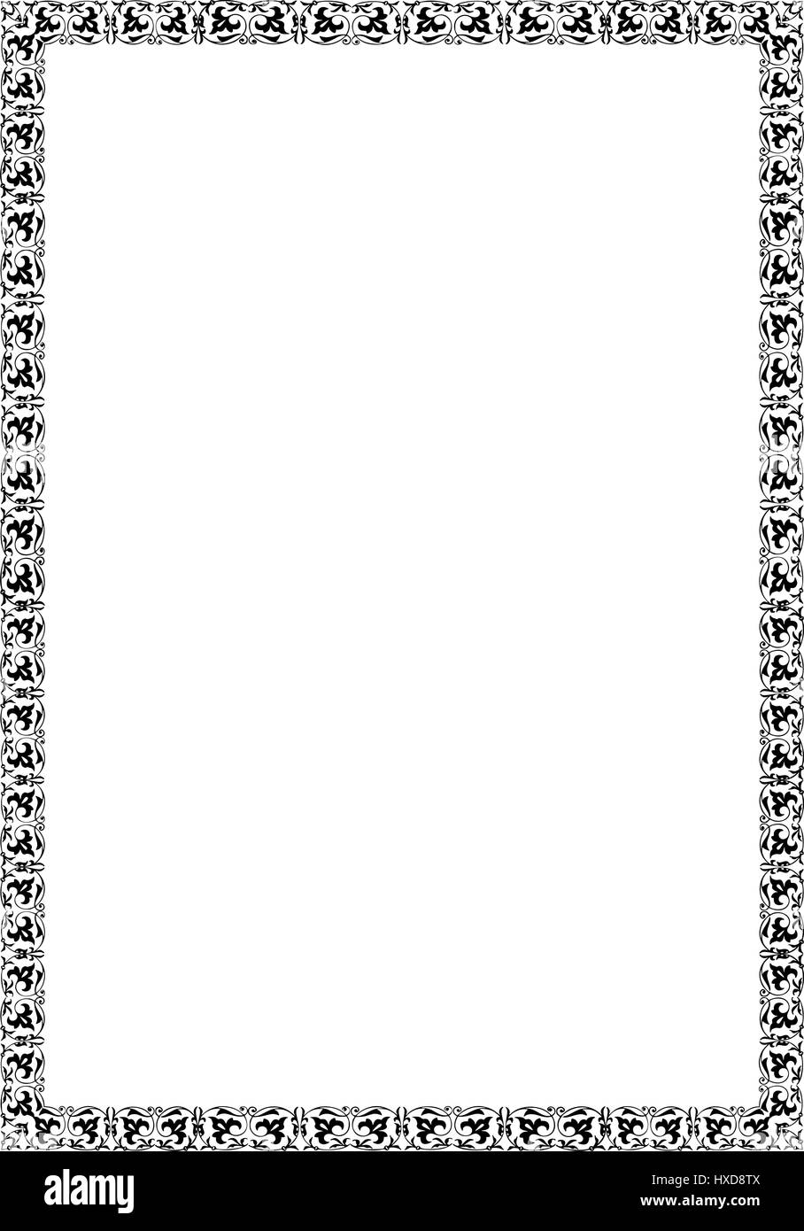 Certificate border black and white