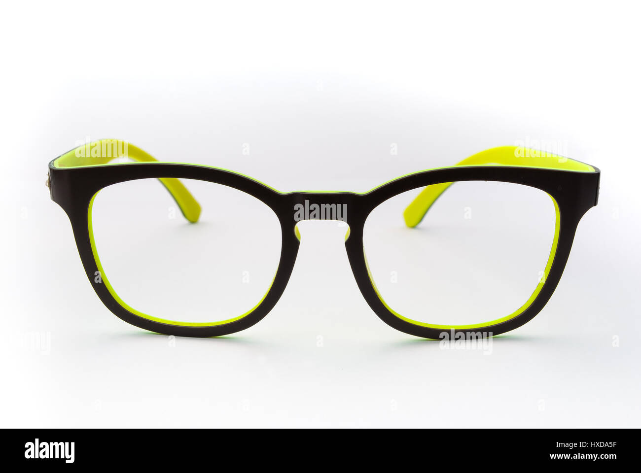 Nerd Black and Yellow Frame Glasses without Lens Isolated Stock Photo Alamy