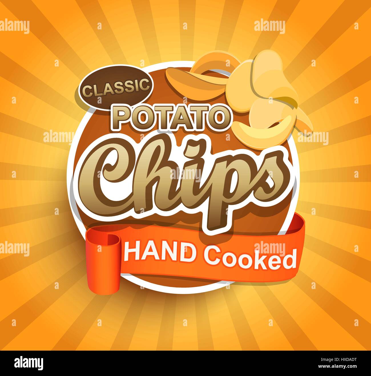 Potato chips label. Stock Vector